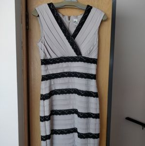 Pleated Lace Overlay Dress